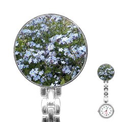 Little Blue Forget-me-not flowers Stainless Steel Nurses Watch