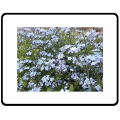 Little Blue Forget-me-not Flowers Double Sided Fleece Blanket (medium)  by picsaspassion