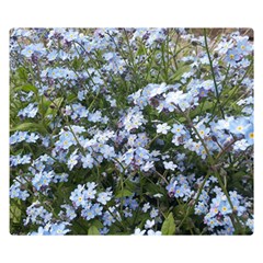 Little Blue Forget-me-not flowers Double Sided Flano Blanket (Small) 