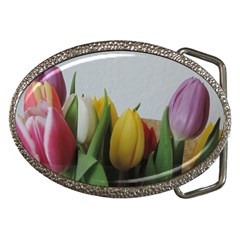 Colorful Bouquet Tulips Belt Buckles by picsaspassion