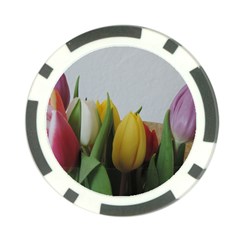 Colorful Bouquet Tulips Poker Chip Card Guards