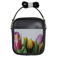 Colorful Bouquet Tulips Girls Sling Bags by picsaspassion