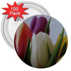 Colored By Tulips 3  Buttons (100 Pack)  by picsaspassion