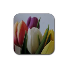 Colored By Tulips Rubber Coaster (square)  by picsaspassion