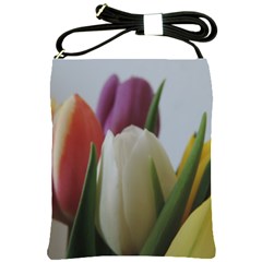 Colored By Tulips Shoulder Sling Bags by picsaspassion