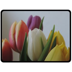 Colored By Tulips Fleece Blanket (large)  by picsaspassion