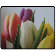 Colored By Tulips Fleece Blanket (medium)  by picsaspassion