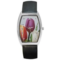 Tulip spring flowers Barrel Style Metal Watch