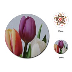 Tulip spring flowers Playing Cards (Round) 