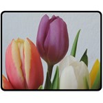 Tulip spring flowers Fleece Blanket (Medium)  60 x50  Blanket Front