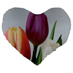 Tulip spring flowers Large 19  Premium Heart Shape Cushions