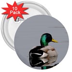 Swimming Duck 3  Buttons (10 pack)  Front