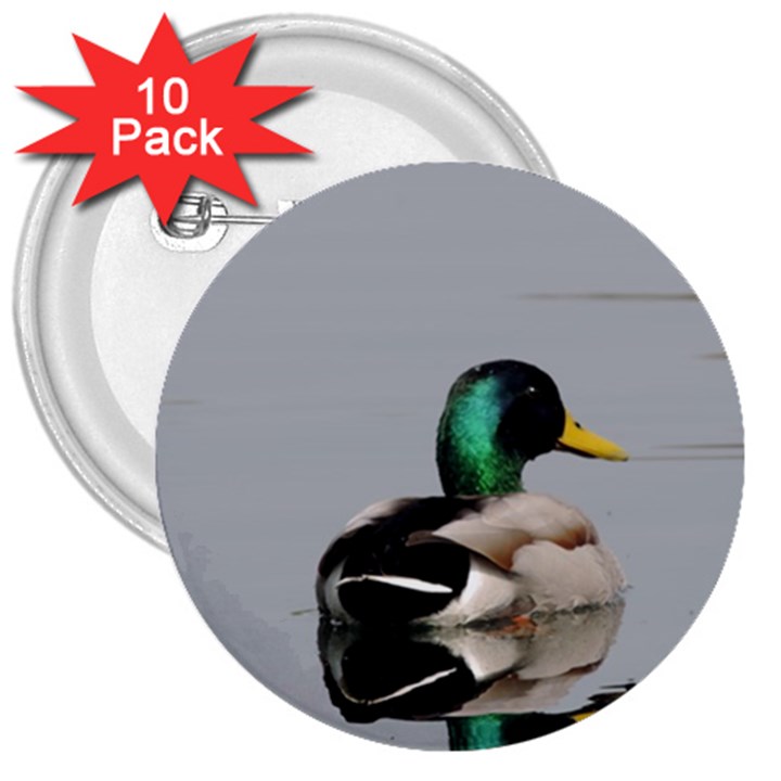 Swimming Duck 3  Buttons (10 pack) 