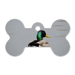 Swimming Duck Dog Tag Bone (two Sides) by picsaspassion