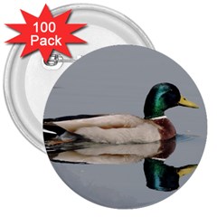 Wild Duck Swimming In Lake 3  Buttons (100 Pack)  by picsaspassion