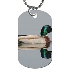 Wild Duck Swimming In Lake Dog Tag (one Side)