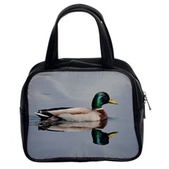 Wild Duck Swimming In Lake Classic Handbags (2 Sides) by picsaspassion