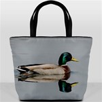 Wild Duck swimming in lake Bucket Bags Back