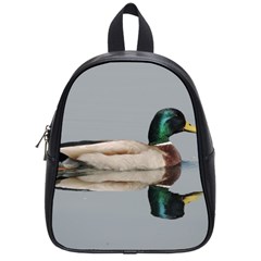 Wild Duck Swimming In Lake School Bags (small)  by picsaspassion