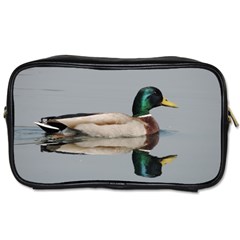 Wild Duck Swimming In Lake Toiletries Bags by picsaspassion