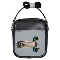 Wild Duck Swimming In Lake Girls Sling Bags