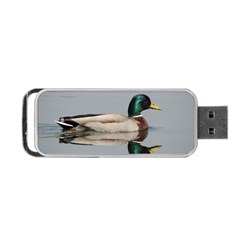 Wild Duck Swimming In Lake Portable Usb Flash (one Side)