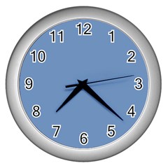 Blue Color Wall Clocks (silver)  by picsaspassion