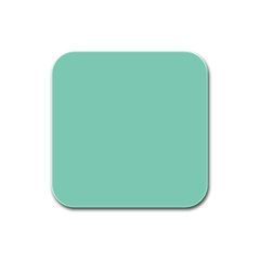 Mint Color Rubber Square Coaster (4 Pack)  by picsaspassion