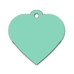 Mint Color Dog Tag Heart (two Sides) by picsaspassion