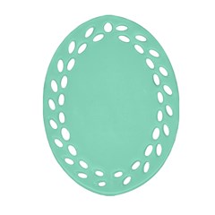 Mint Color Oval Filigree Ornament (2-side)  by picsaspassion