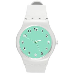 Mint Color Round Plastic Sport Watch (m)