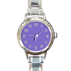 Lilac - Purple Color Design Round Italian Charm Watch by picsaspassion