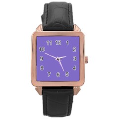 Lilac - Purple Color Design Rose Gold Leather Watch  by picsaspassion