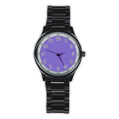 Lilac - Purple Color Design Stainless Steel Round Watch by picsaspassion