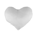 White color design Standard 16  Premium Flano Heart Shape Cushions Back