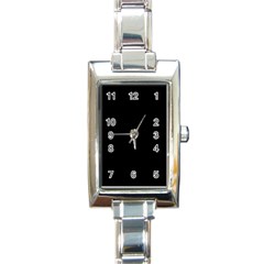 Black Color Design Rectangle Italian Charm Watch