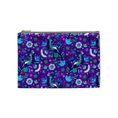 Peacock Cosmetic Bag (medium) by michellelobelia