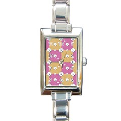 Symbol Peace Drawing Pattern Rectangle Italian Charm Watch by dflcprints