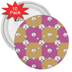 Symbol Peace Drawing Pattern 3  Buttons (10 Pack)  by dflcprints