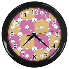 Symbol Peace Drawing Pattern Wall Clocks (black) by dflcprints