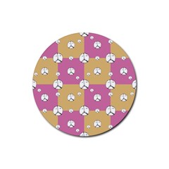 Symbol Peace Drawing Pattern Rubber Coaster (round)  by dflcprints