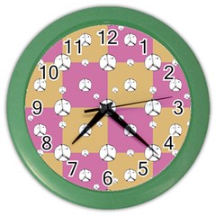 Symbol Peace Drawing Pattern Color Wall Clocks by dflcprints