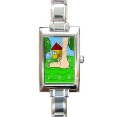 Giant Foot Rectangle Italian Charm Watch by Valentinaart