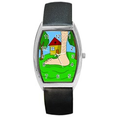 Giant Foot Barrel Style Metal Watch by Valentinaart