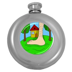 Giant Foot Round Hip Flask (5 Oz) by Valentinaart