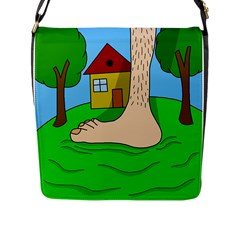 Giant Foot Flap Messenger Bag (l)  by Valentinaart