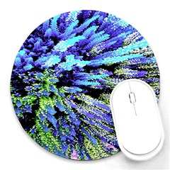 Colorful Floral Art Round Mousepads