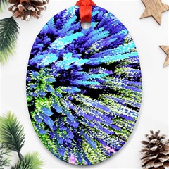 Colorful Floral Art Ornament (Oval) 