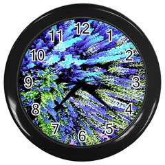 Colorful Floral Art Wall Clocks (black) by yoursparklingshop