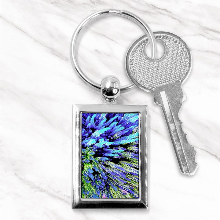 Colorful Floral Art Key Chains (Rectangle) 